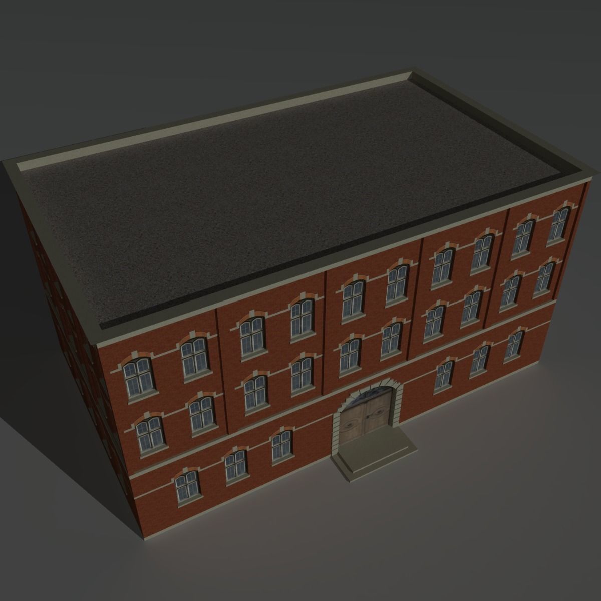 Factory Building 4 Low-poly 3D model_9