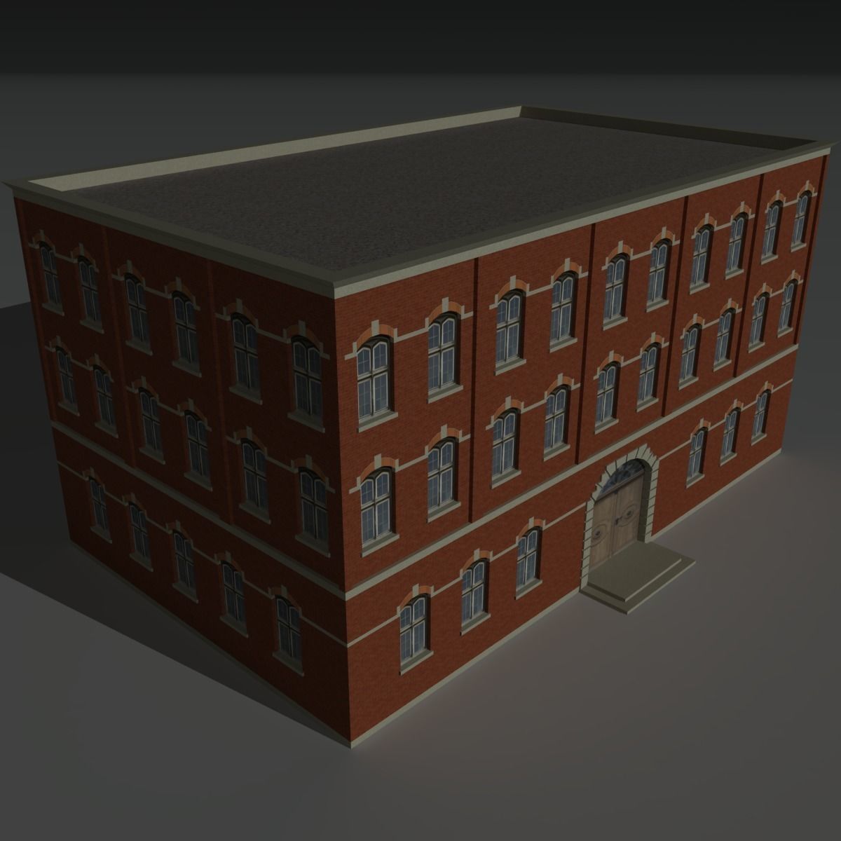 Factory Building 4 Low-poly 3D model_4