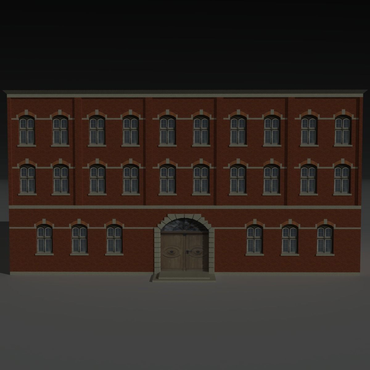Factory Building 4 Low-poly 3D model_5