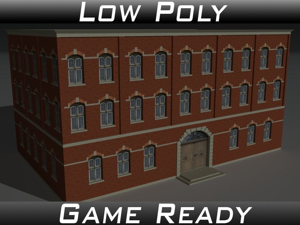 Factory Building 4 Low-poly 3D model_0