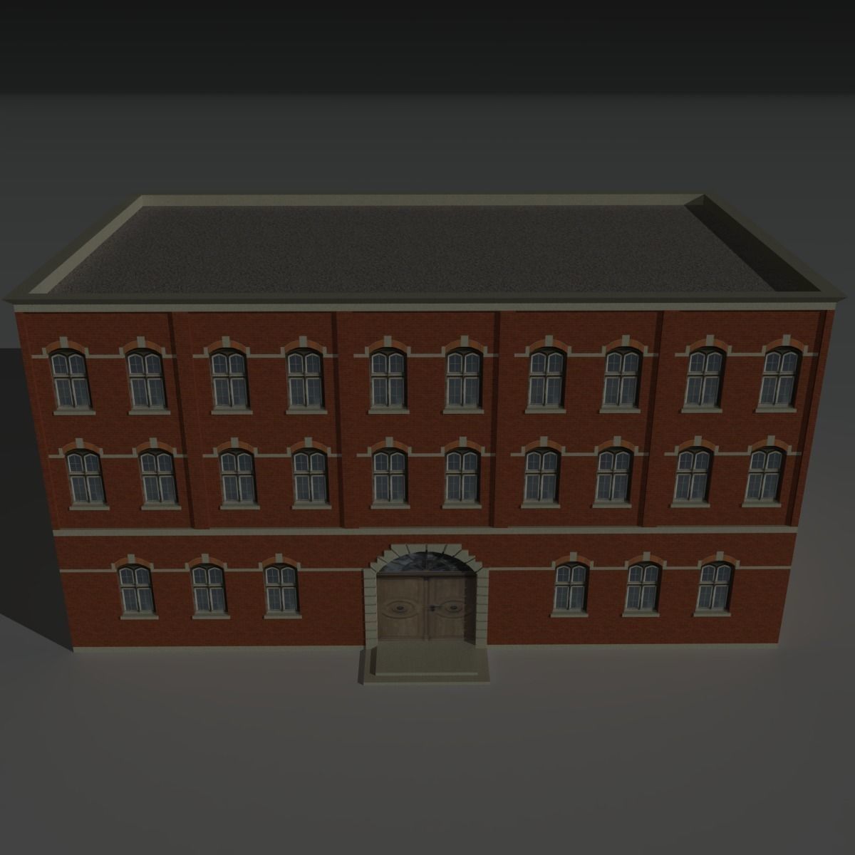 Factory Building 4 Low-poly 3D model_1