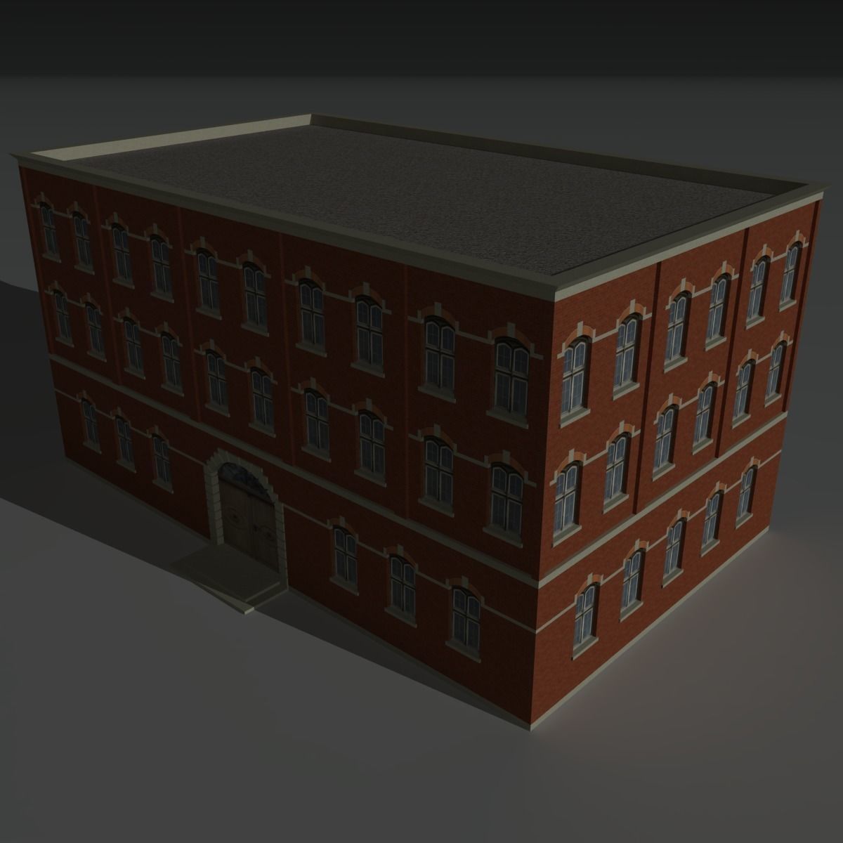 Factory Building 4 Low-poly 3D model_2