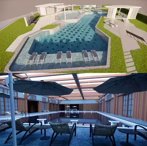 collection swimming pools -B2 3D model