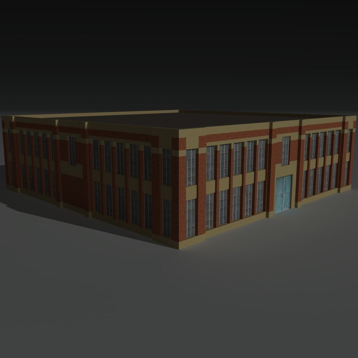 Factory Building 6 Low-poly 3D model_8