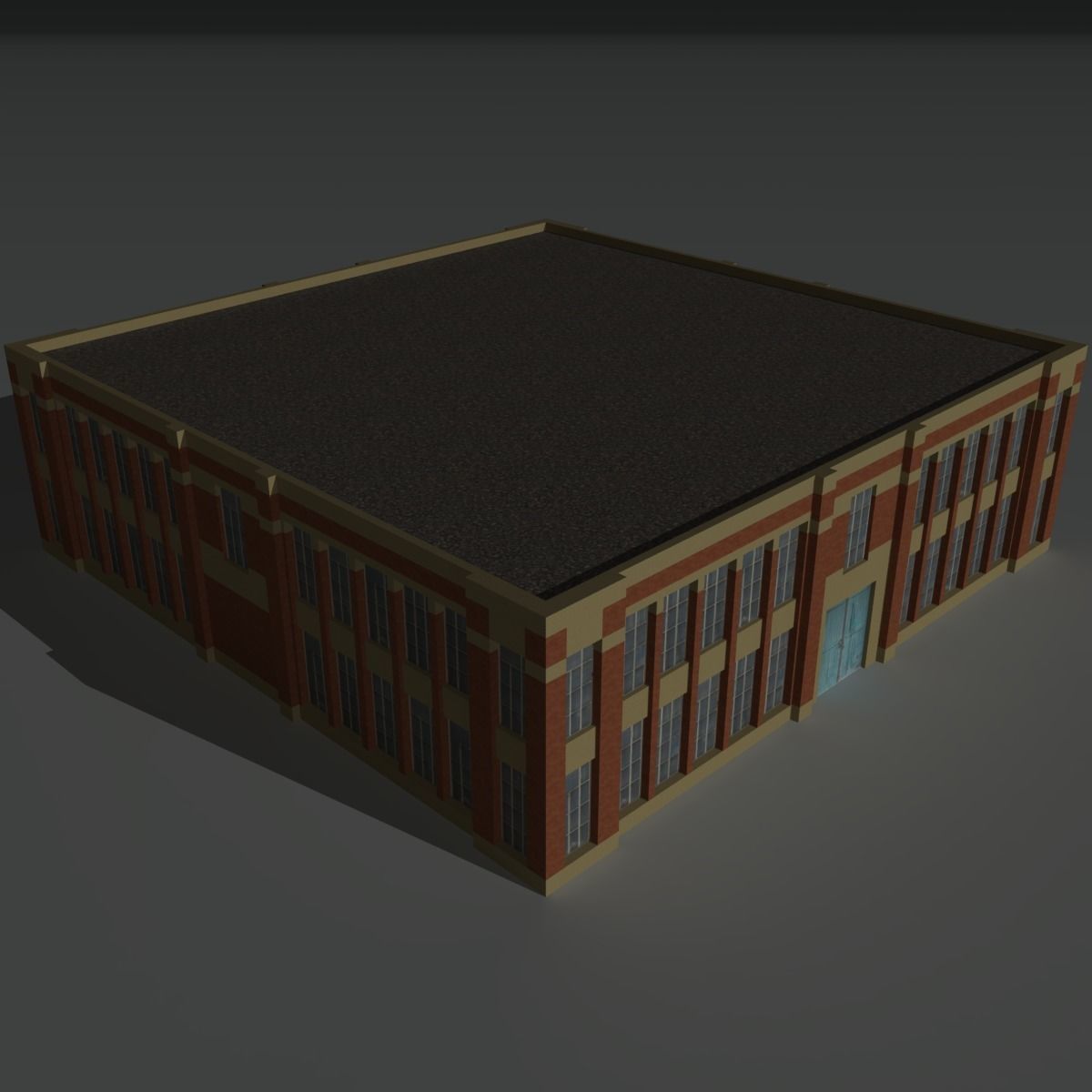 Factory Building 6 Low-poly 3D model_4