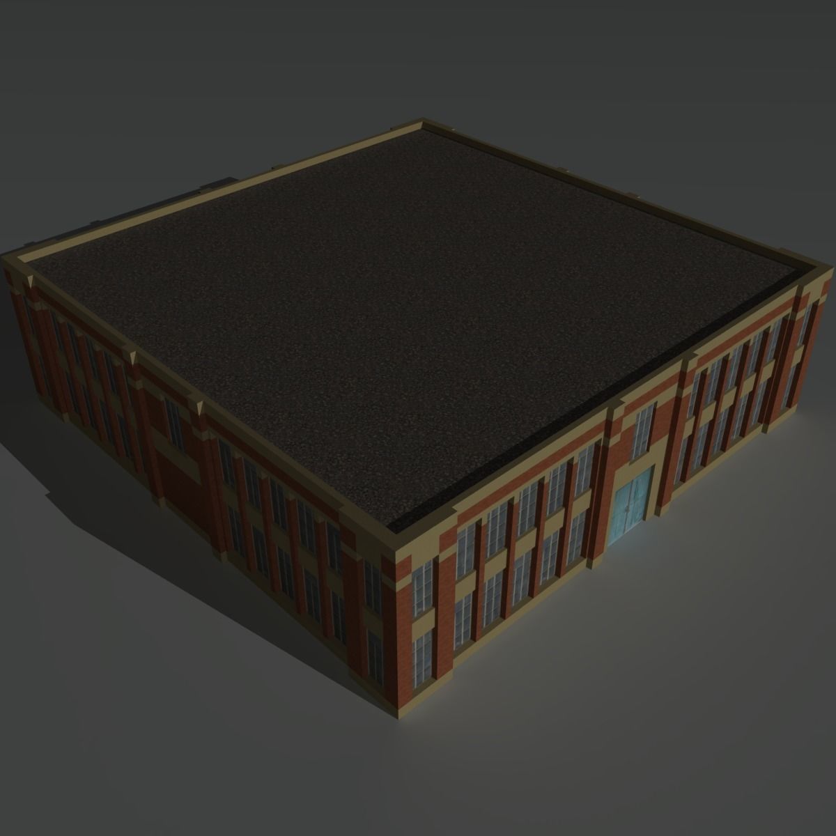 Factory Building 6 Low-poly 3D model_9