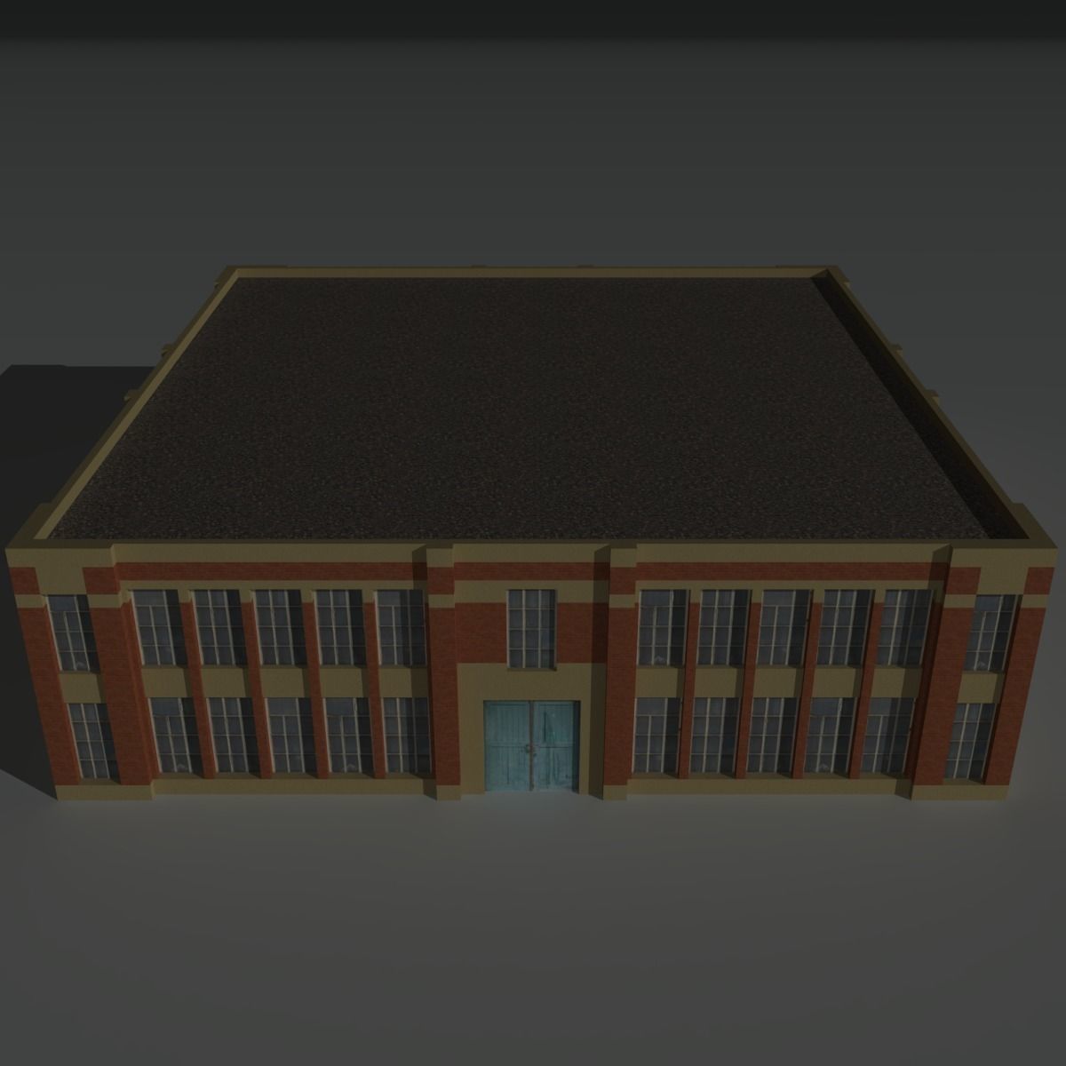 Factory Building 6 Low-poly 3D model_1