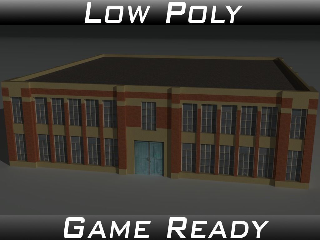 Factory Building 6 Low-poly 3D model_0