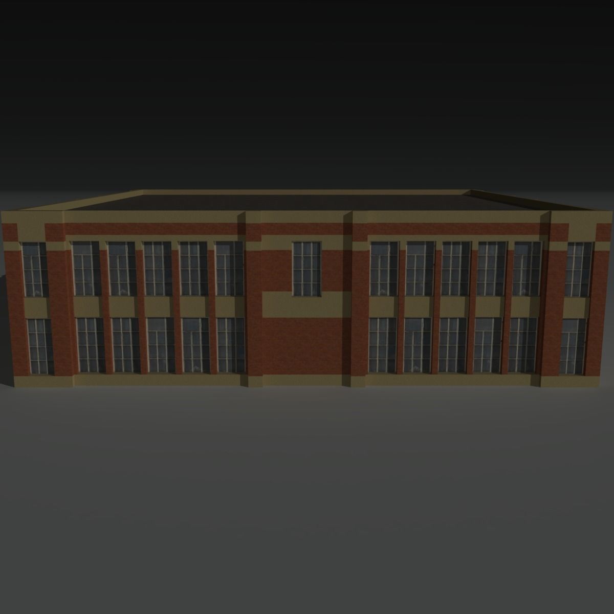 Factory Building 6 Low-poly 3D model_7