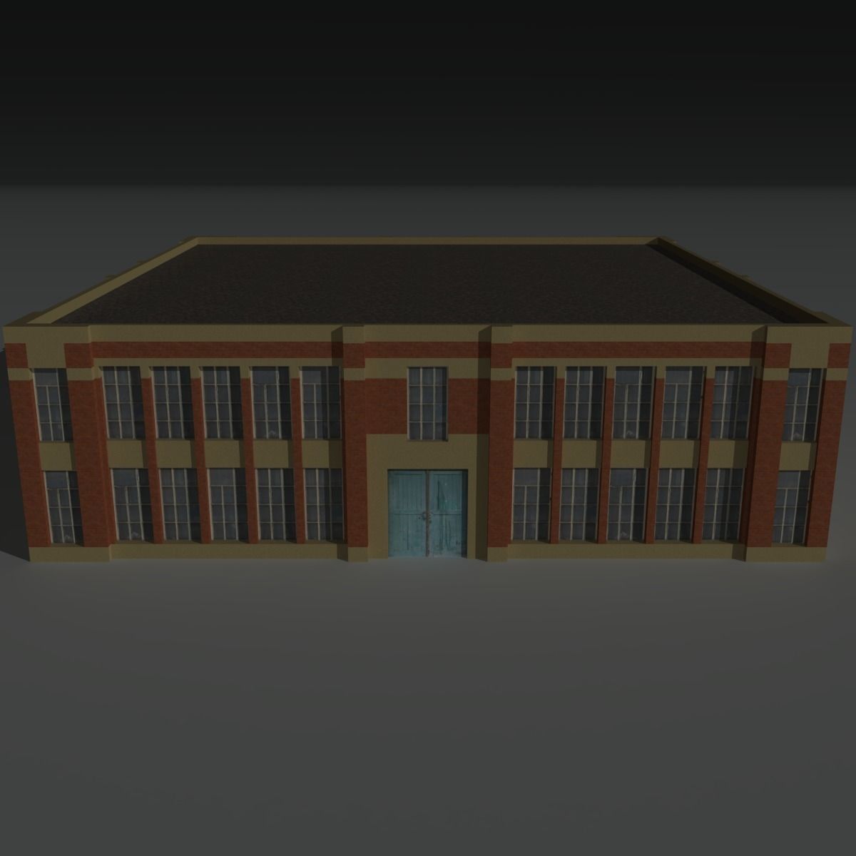 Factory Building 6 Low-poly 3D model_5