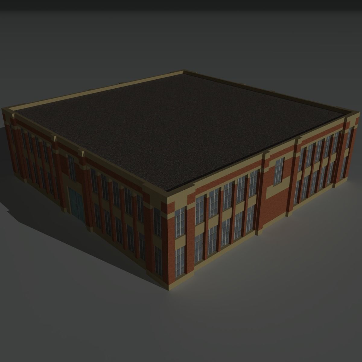 Factory Building 6 Low-poly 3D model_2
