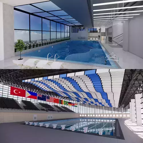 collection swimming pools -B8 3D model