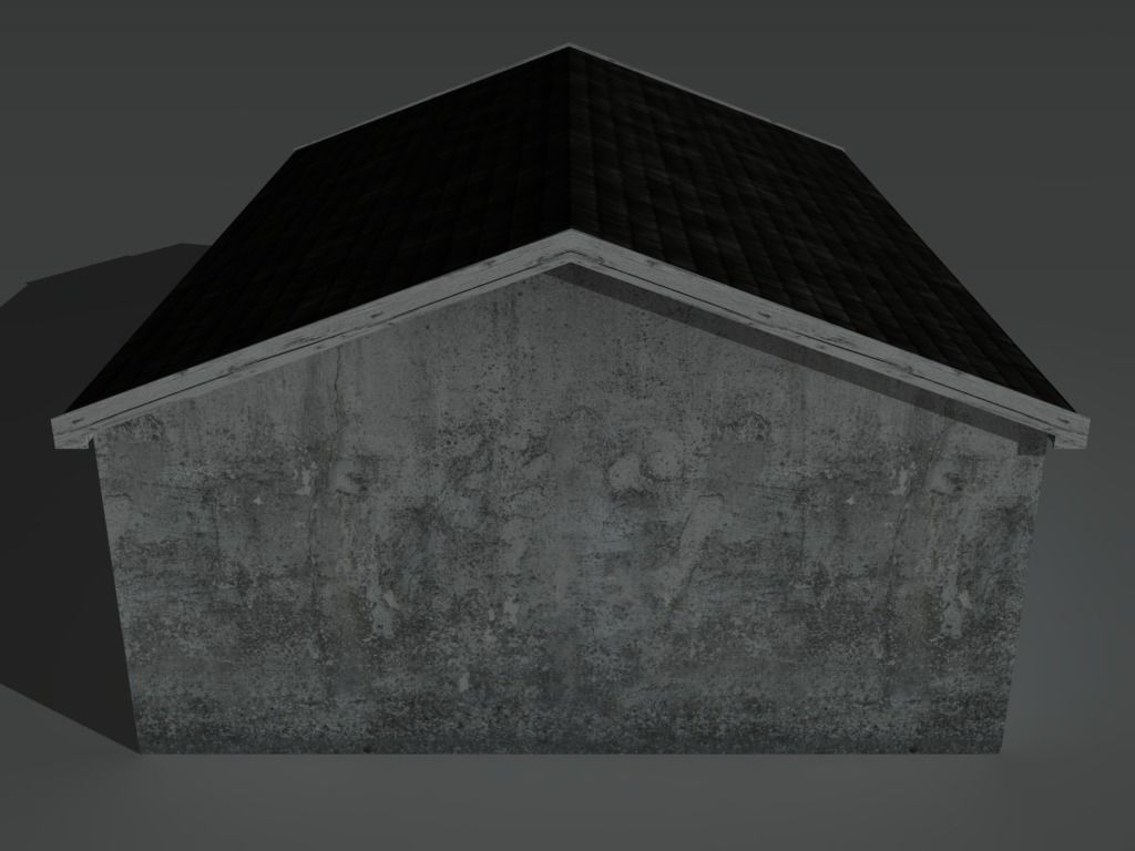 House 2 with roof Low-poly 3D model_5