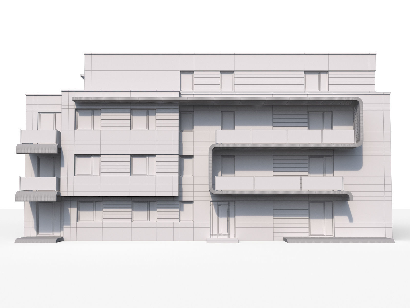 Appartment house 3D model_7