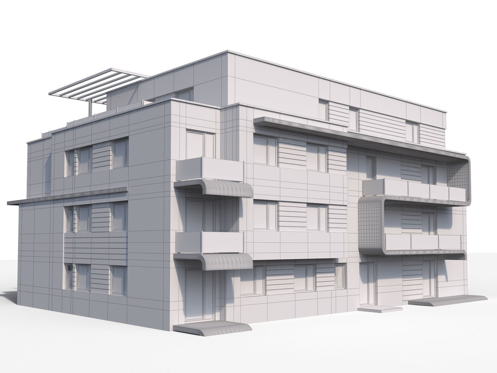 Appartment house 3D model_1