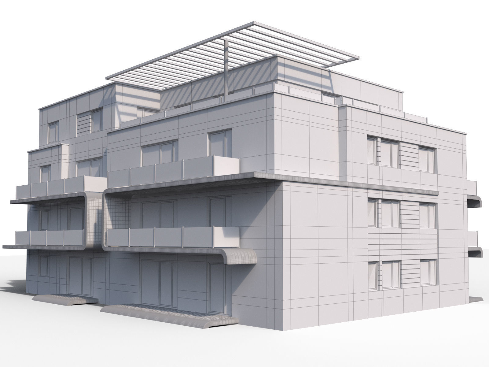 Appartment house 3D model_3