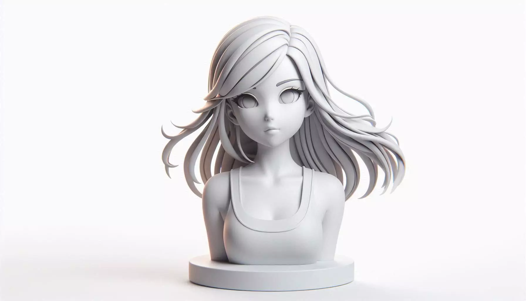 Half Body Girl Figurine Model Free 3D print model