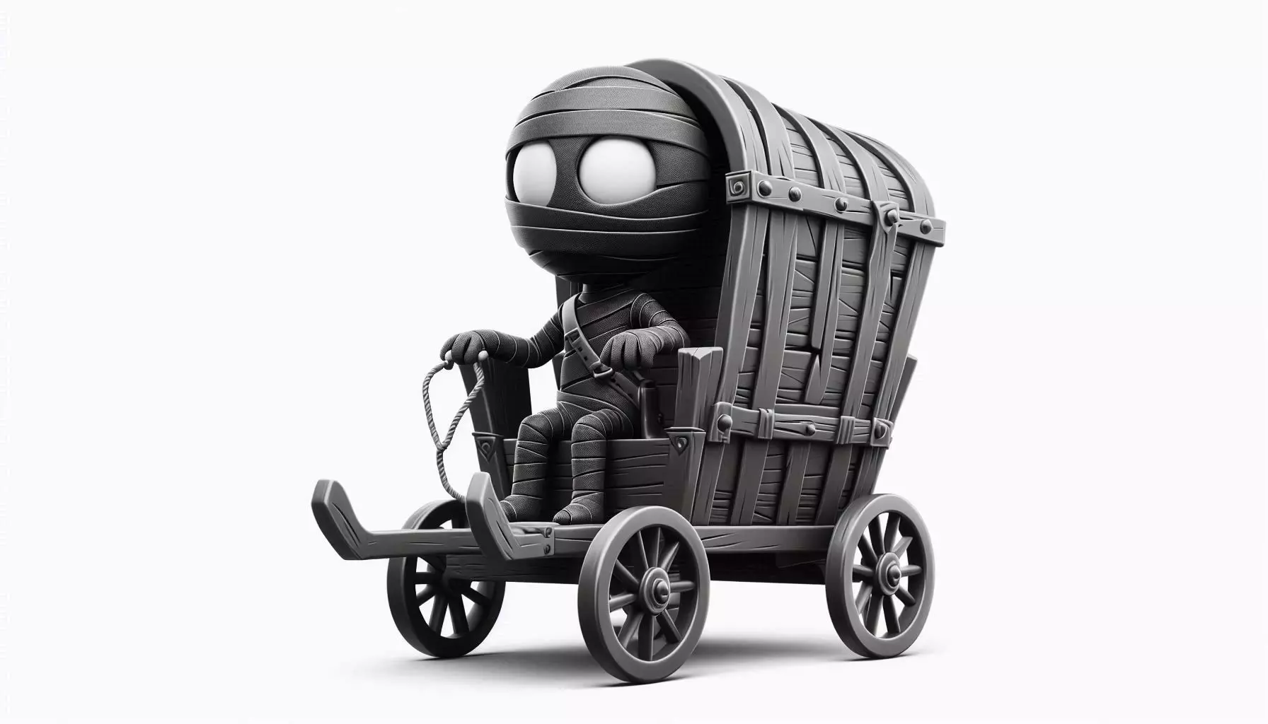 Mummy Boy Riding Cart 3D Model 3D print model