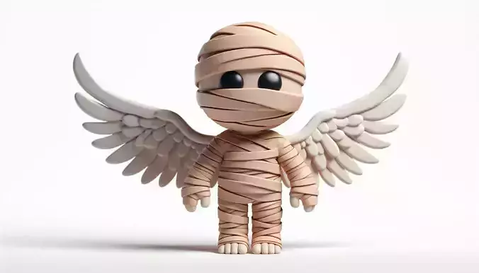 Mummy Boy with Angel Wings