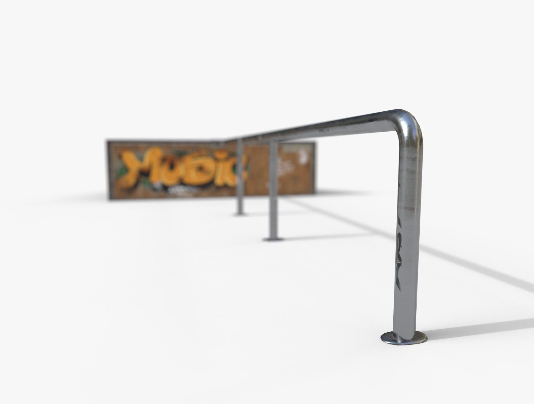 Small sk8 Ramp PBR Textures Low-poly 3D model_1