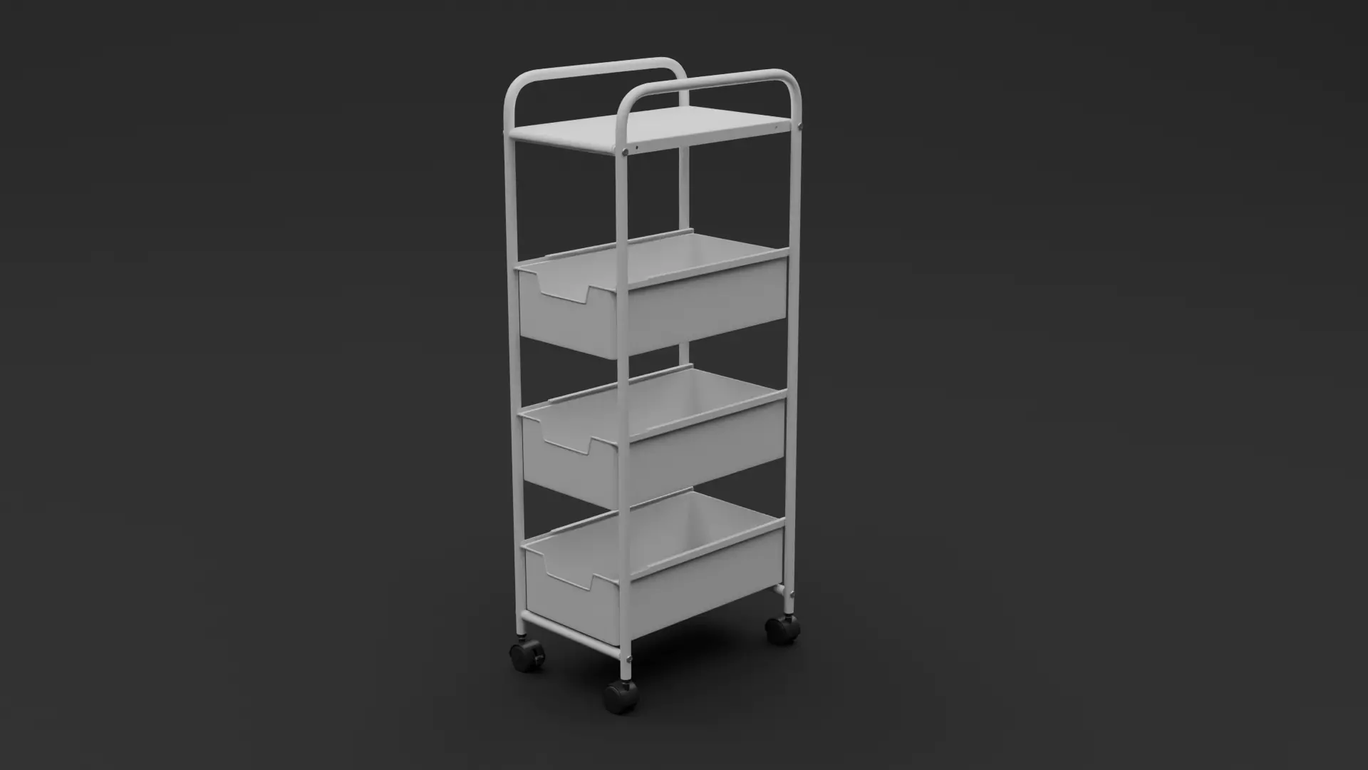 Trolley Storage Rack Low-poly 3D model