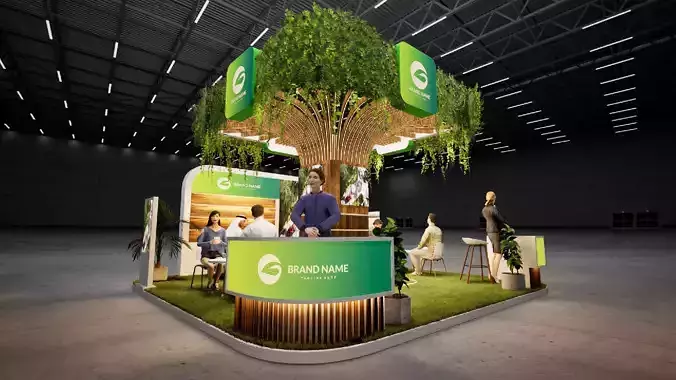 3D Exhibition Stand Booth Design 6x6m 3D model