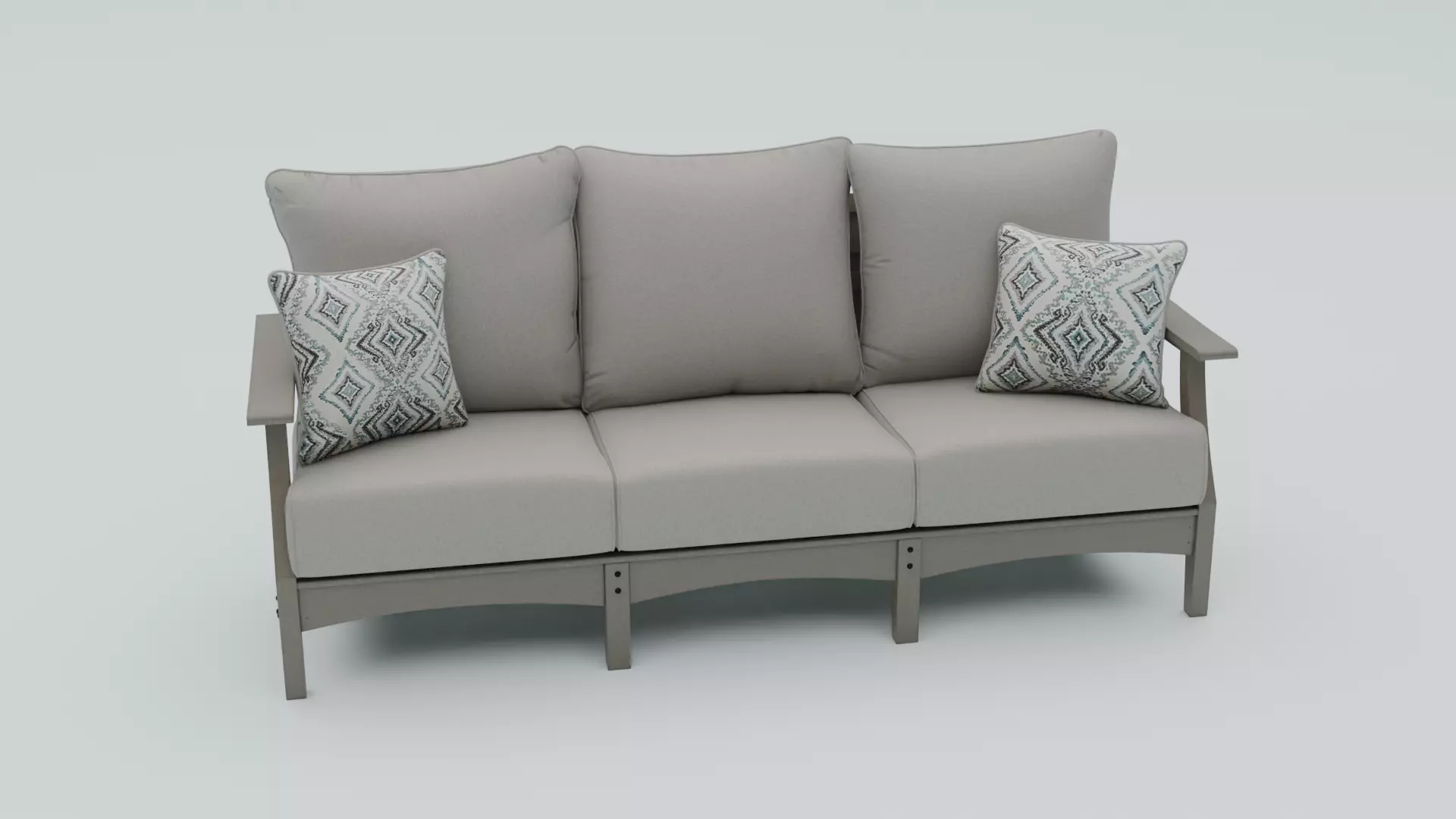 Wooden Sofa Low-poly 3D model