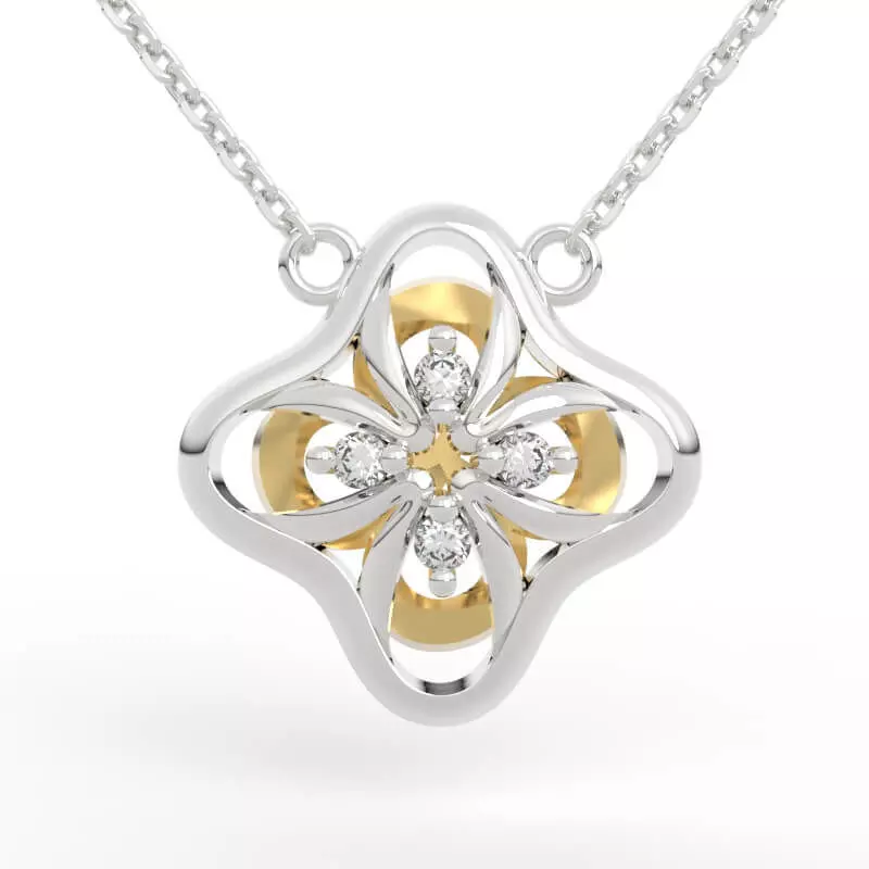 Premium Moroccan Quatrefoil Diamond Pendant 3D print model