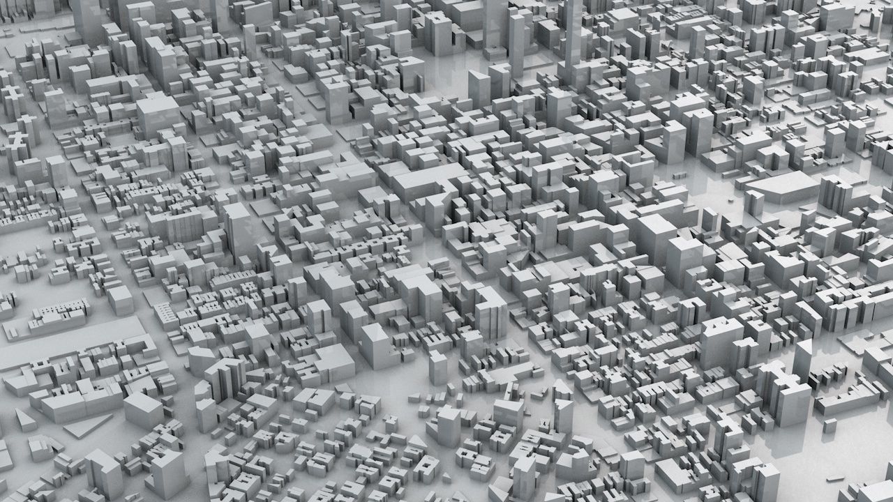 New York City Manhattan Island Streets and Buildings Low-poly 3D model_4