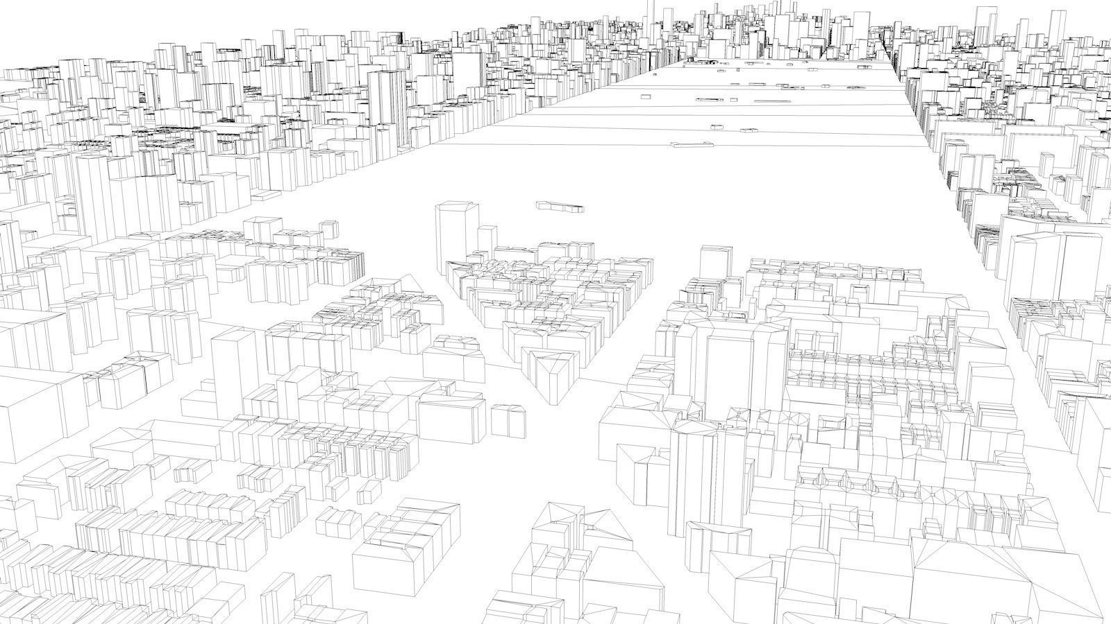 New York City Manhattan Island Streets and Buildings Low-poly 3D model_9