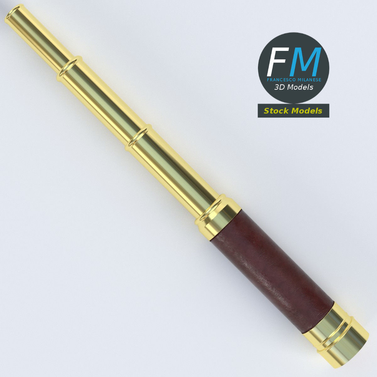 Spyglass telescope 3D model_6