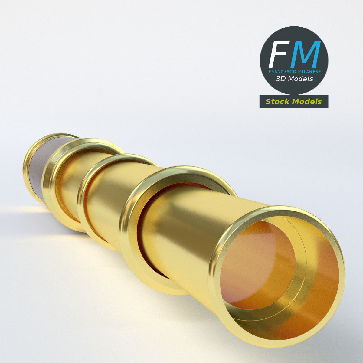 Spyglass telescope 3D model_5