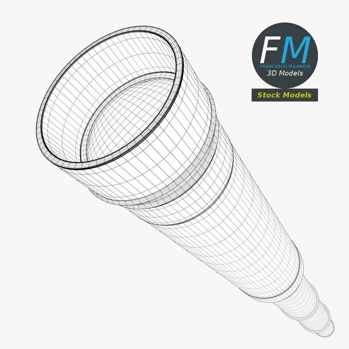 Spyglass telescope 3D model_7