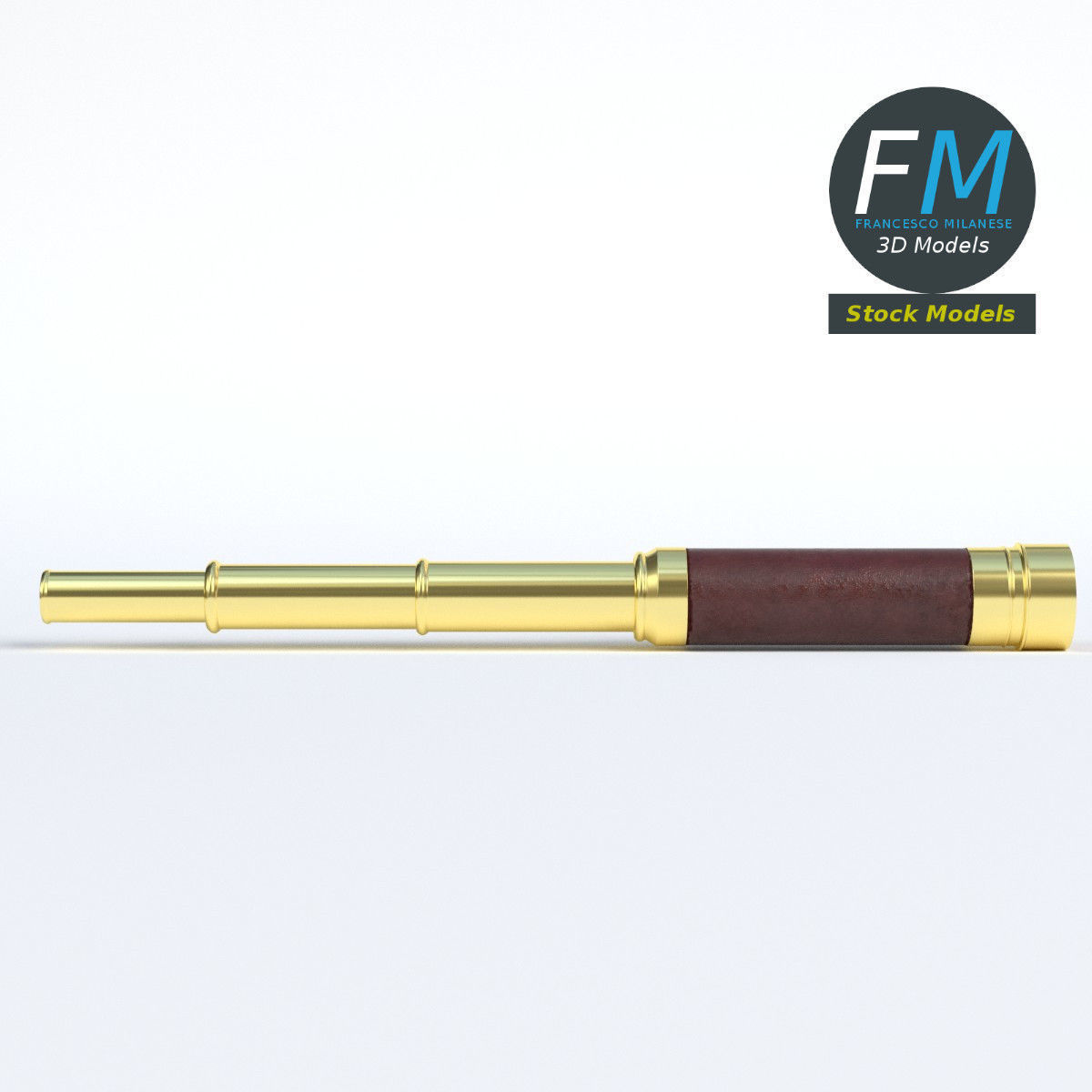 Spyglass telescope 3D model_4