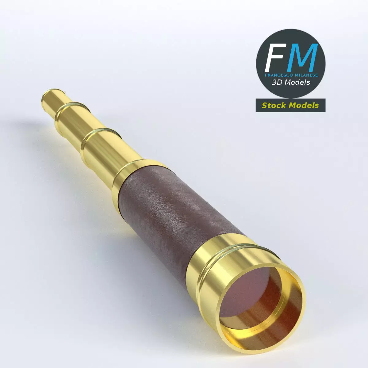 Spyglass telescope 3D model_0