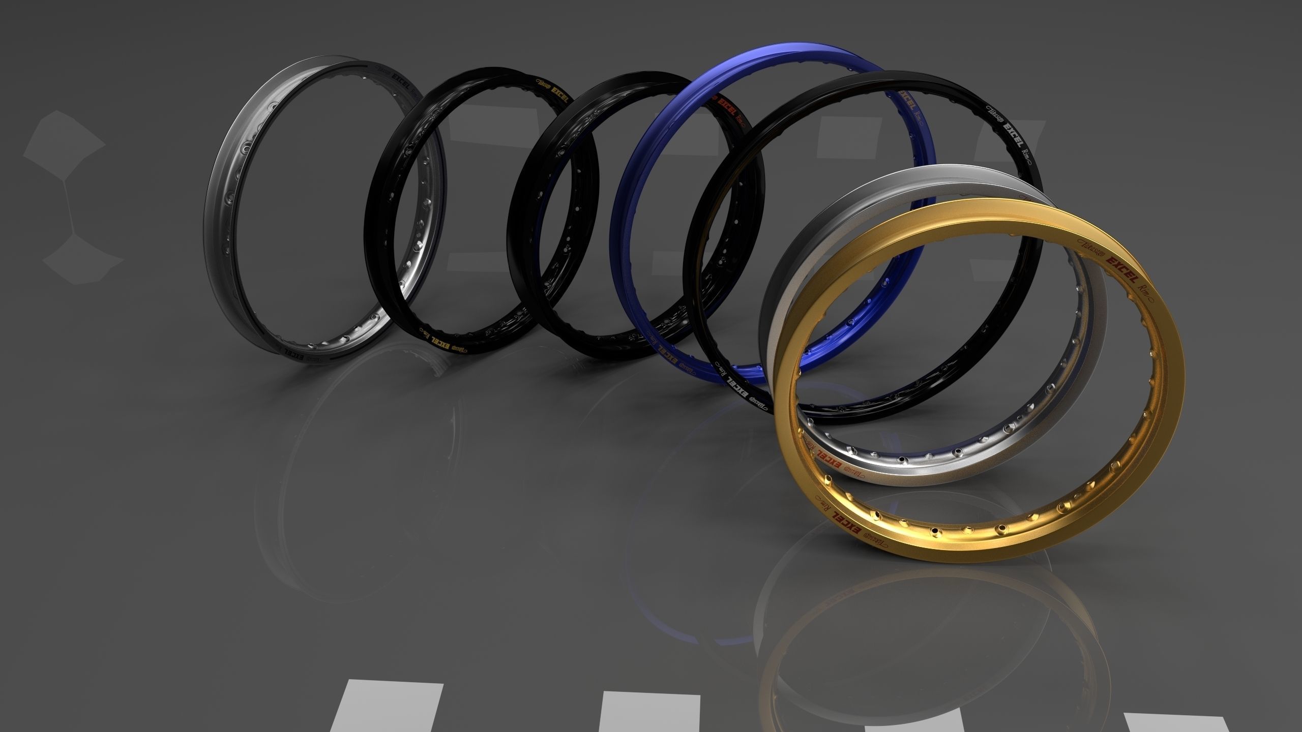EXCEL Takasago Rims Pack Low-poly 3D model_1