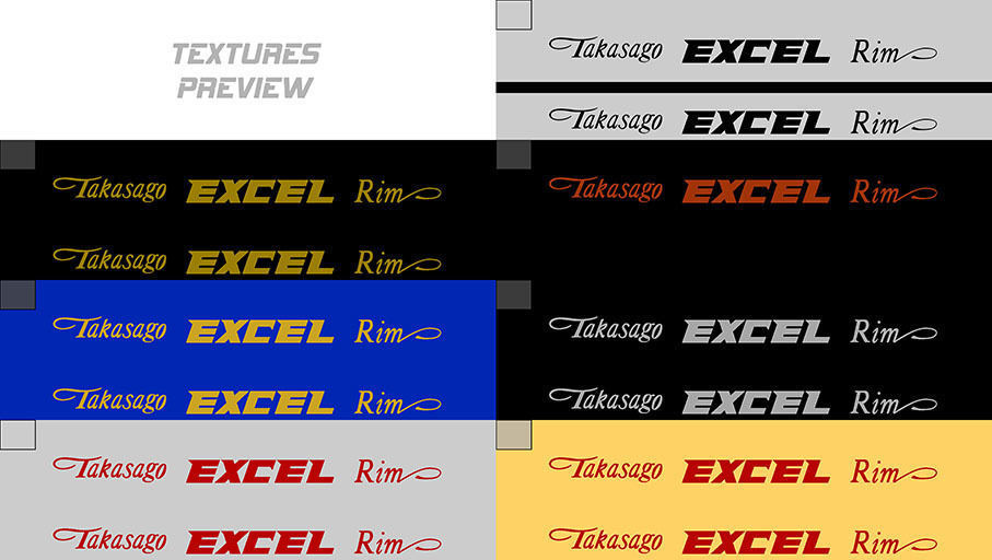 EXCEL Takasago Rims Pack Low-poly 3D model_13