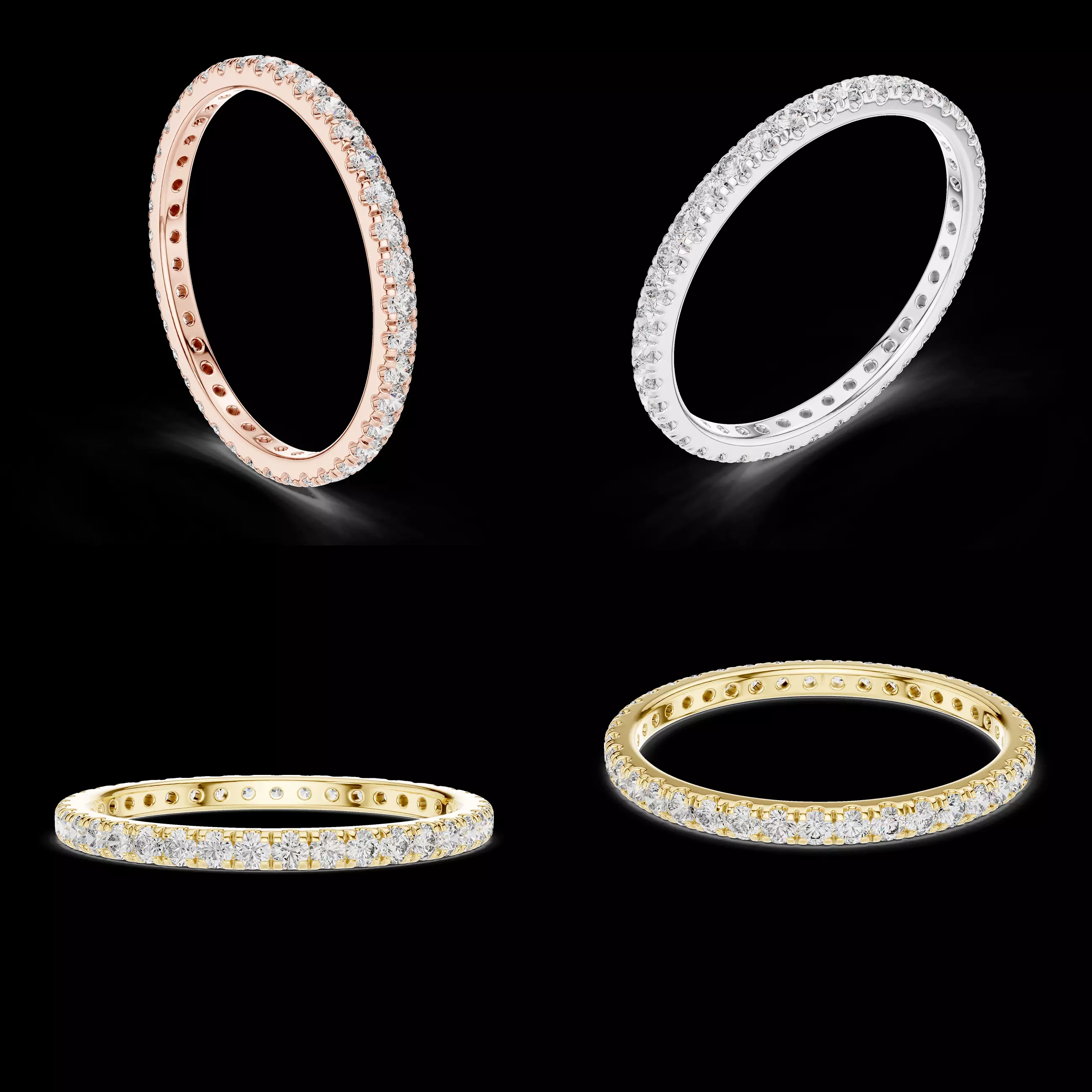 Micro Pave Full Eternity Diamond Band Ring Jewellery CAD Model 3D print model