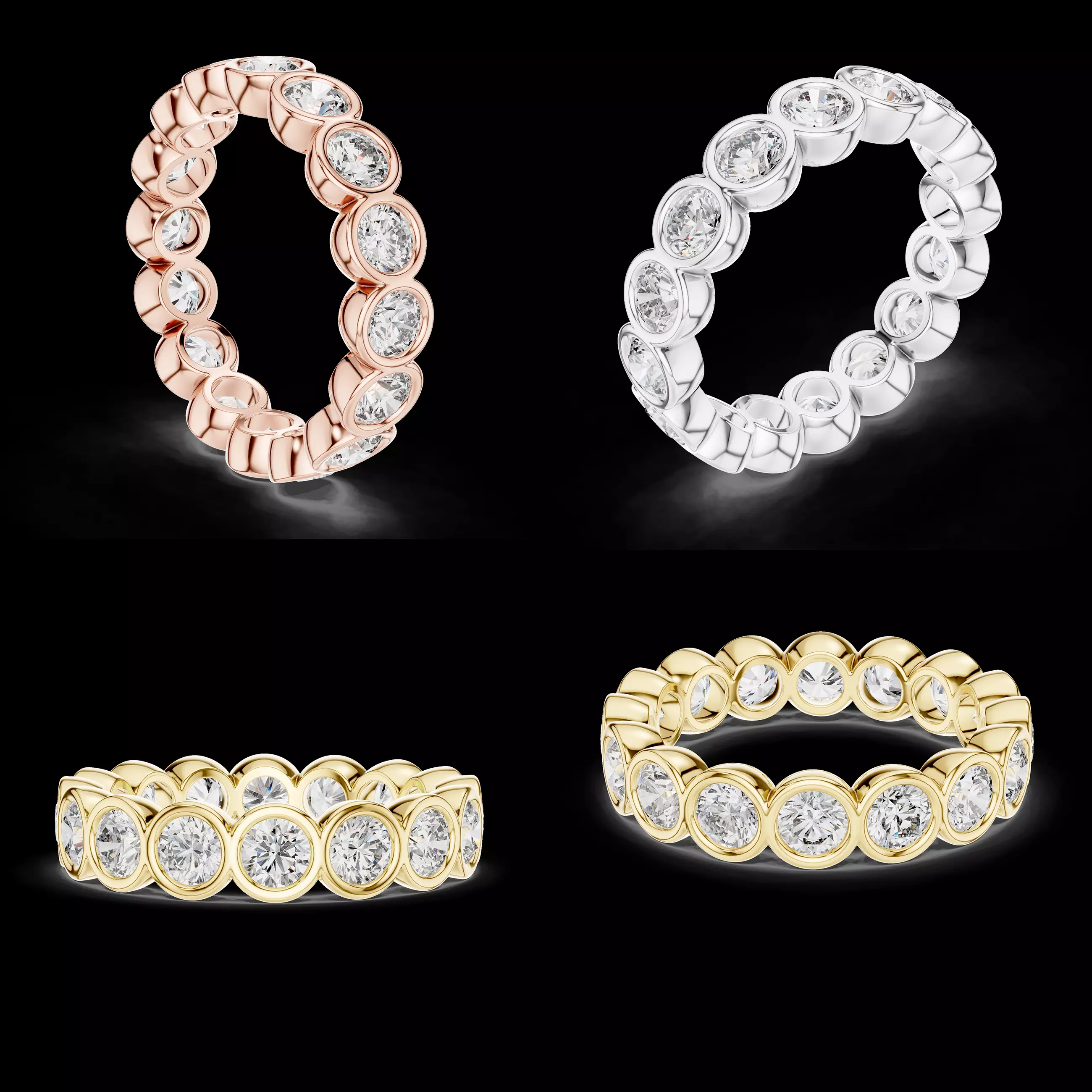 Bezel Set Diamond Eternity Band Ring Jewellery CAD Model 3D print model
