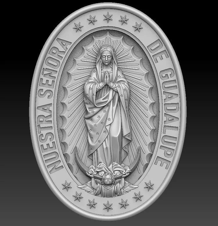 Our Lady of Guadalupe Medallion op 2 3D print model