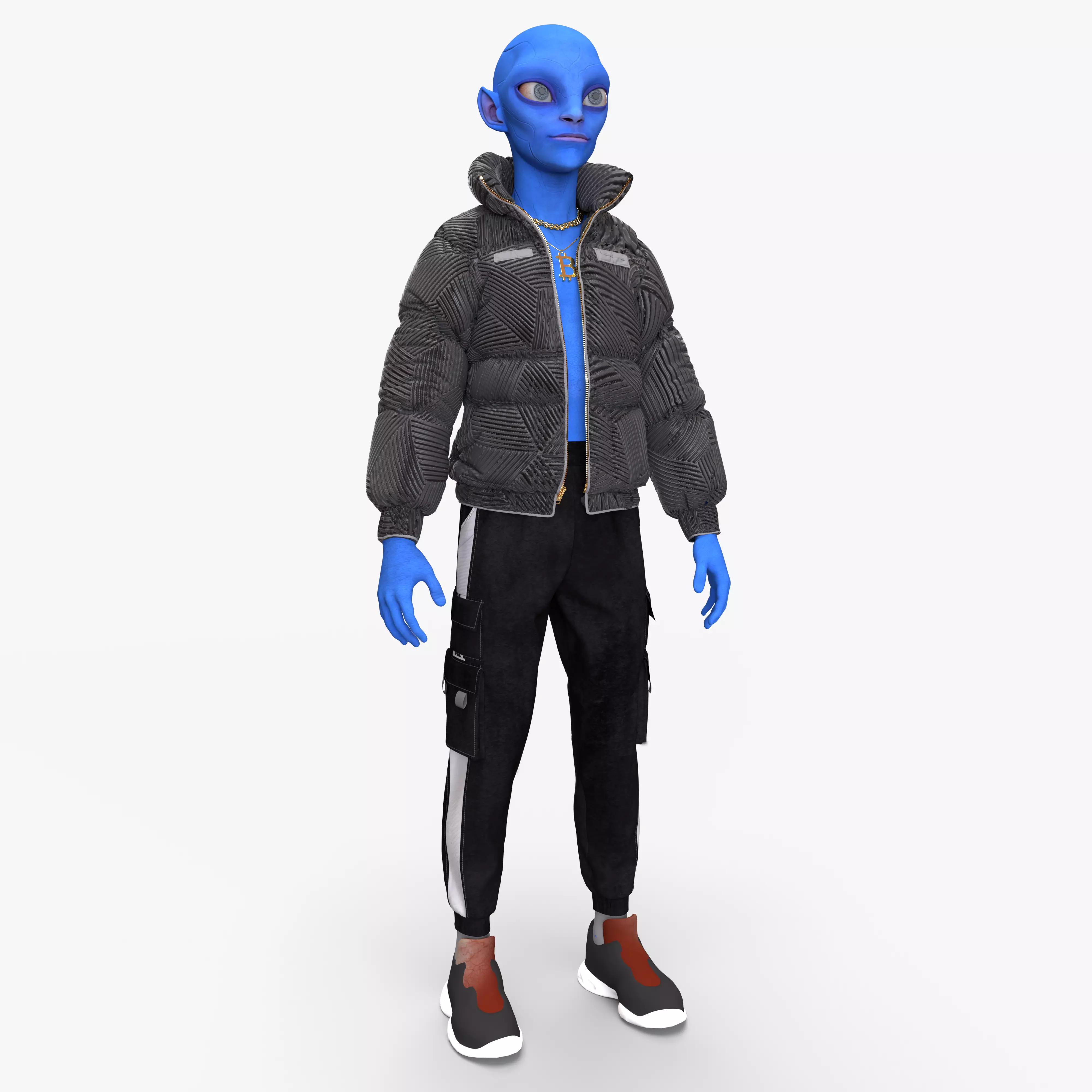 Alien Model with all the source files and textures Low-poly 3D model