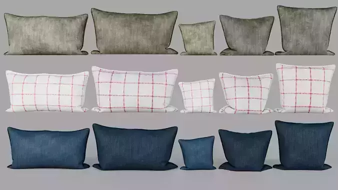 Modern Decorative Pillow Set 15 Piece Bundle Velvet and Fabric