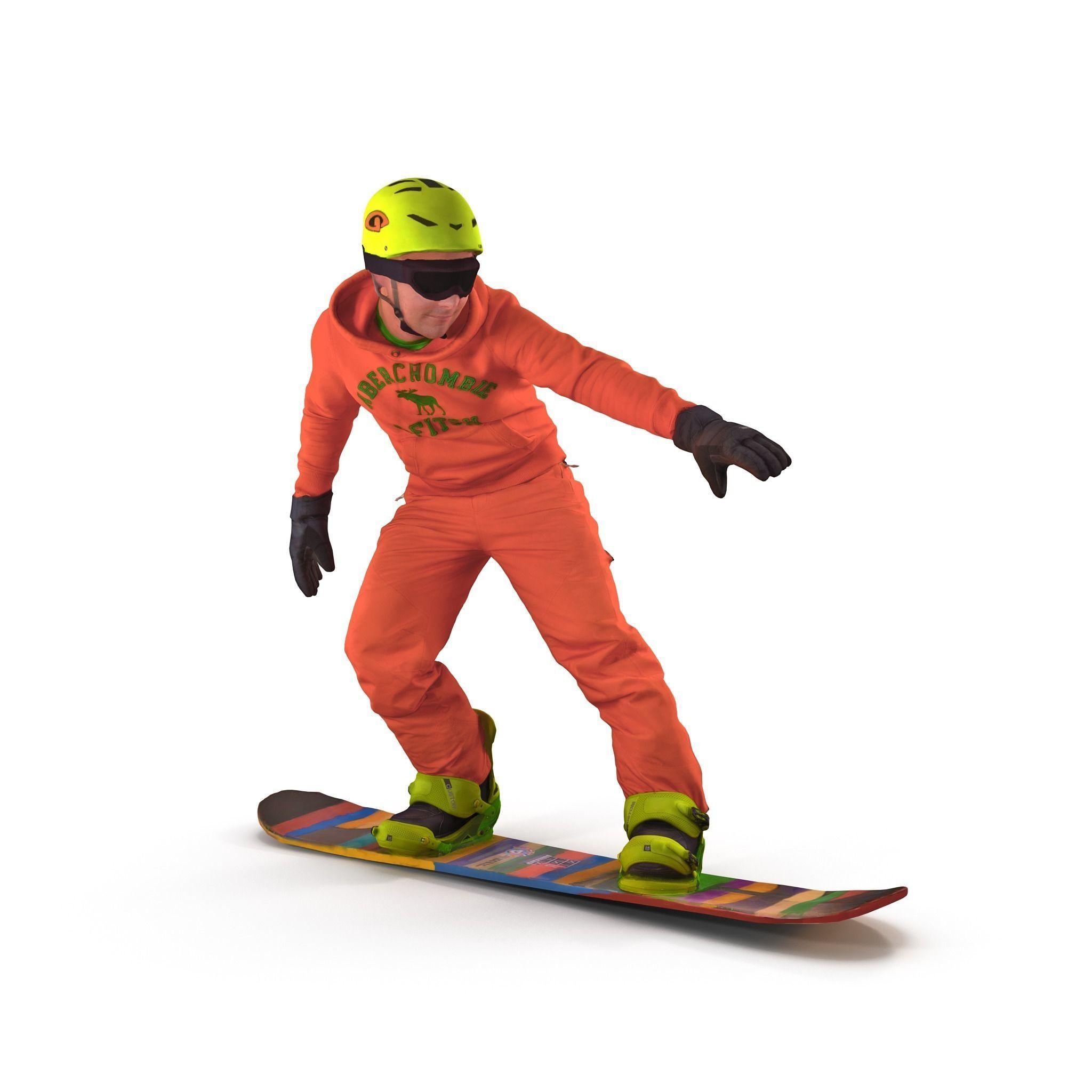 Snowboarder Low-poly 3D model