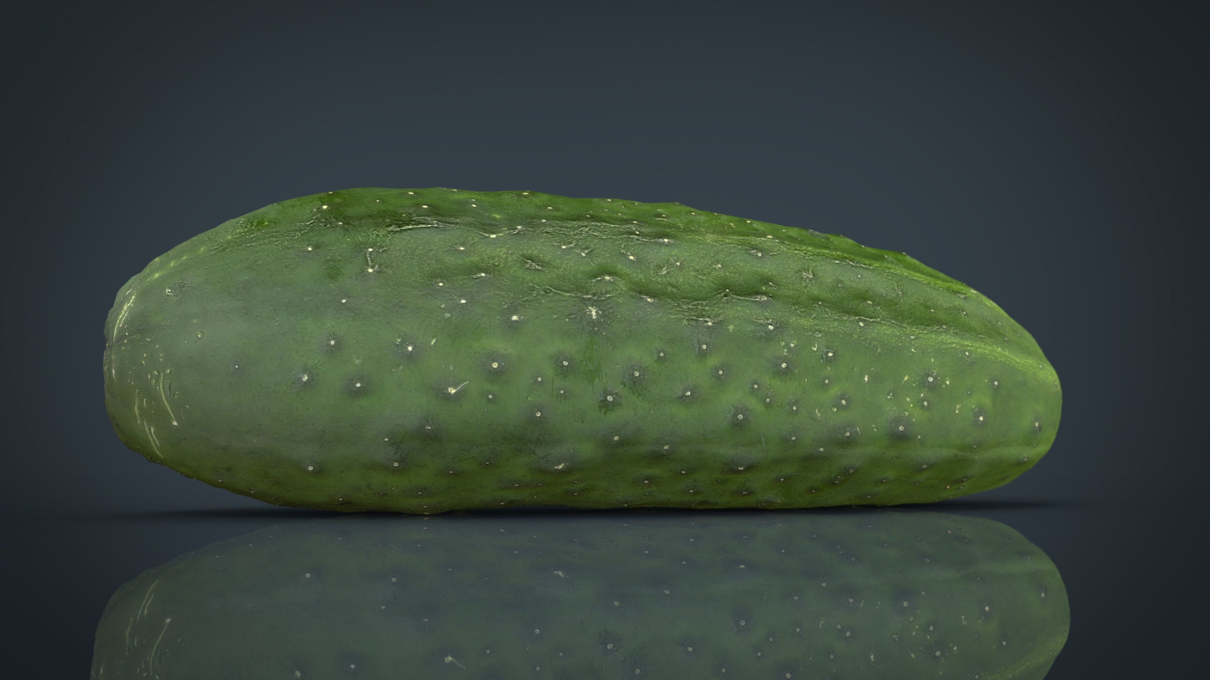 Cucumber Low-poly 3D model_8