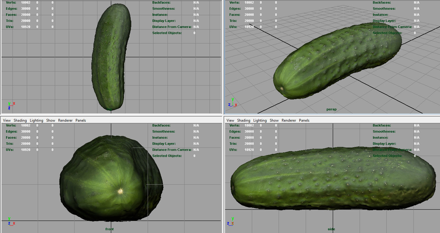 Cucumber Low-poly 3D model_7