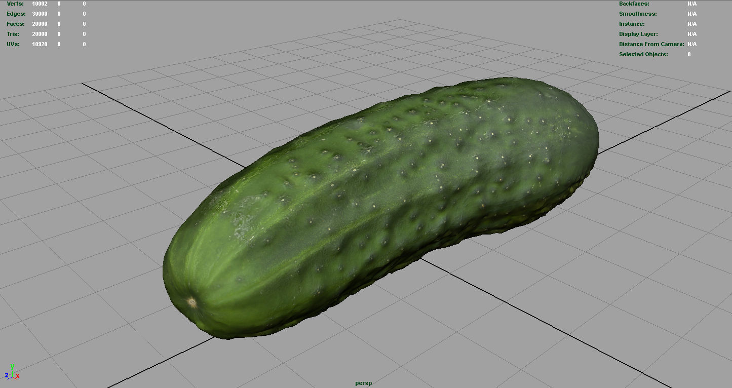 Cucumber Low-poly 3D model_2