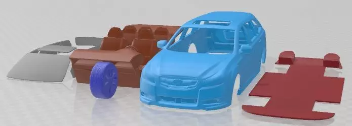 Subaru Legacy Station Wagon JDM 2010 Printable Car 3D print model