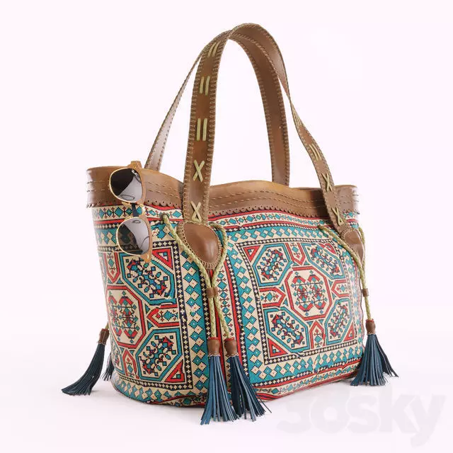 Hippie Bag - Realistic PBR Fabric Low-poly 3D model