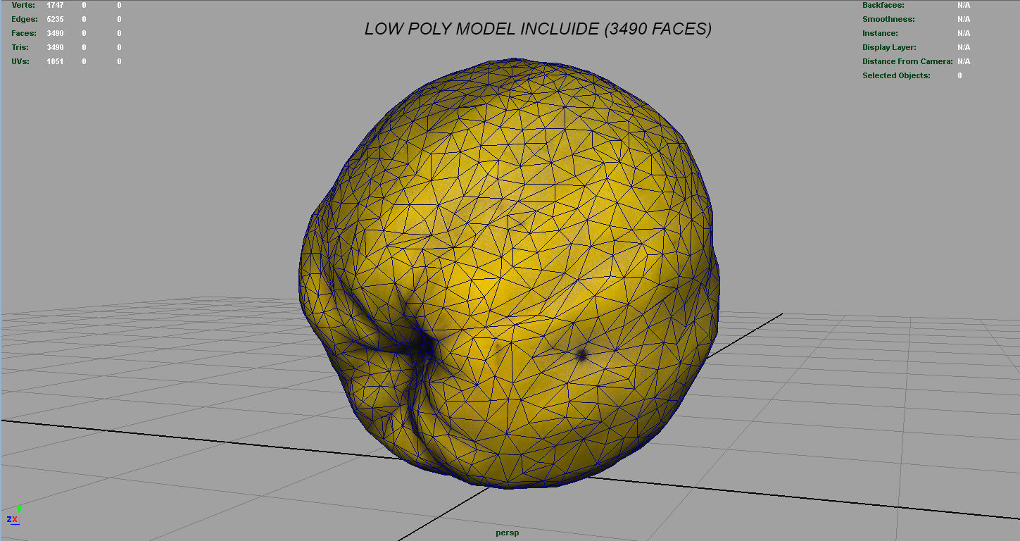 Grapefruit potato Low-poly 3D model_13