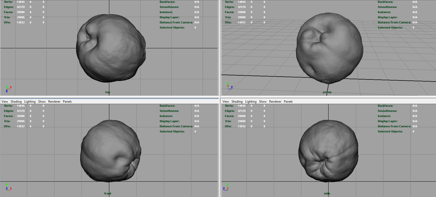 Grapefruit potato Low-poly 3D model_9